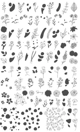 Field of Flowers (CjS-237) -  Clear Jelly Stamping Plate